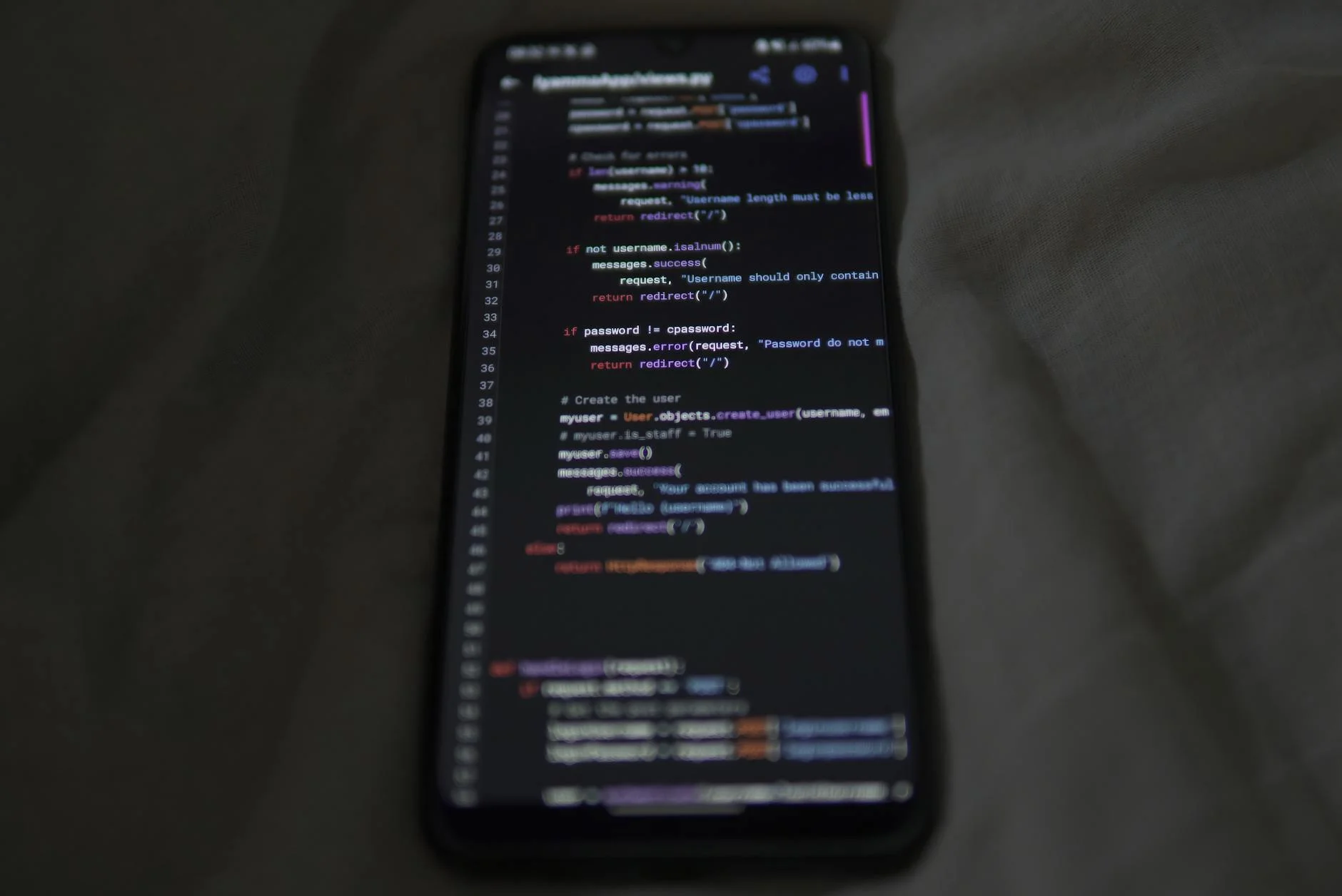 mobile app development smartphone screen