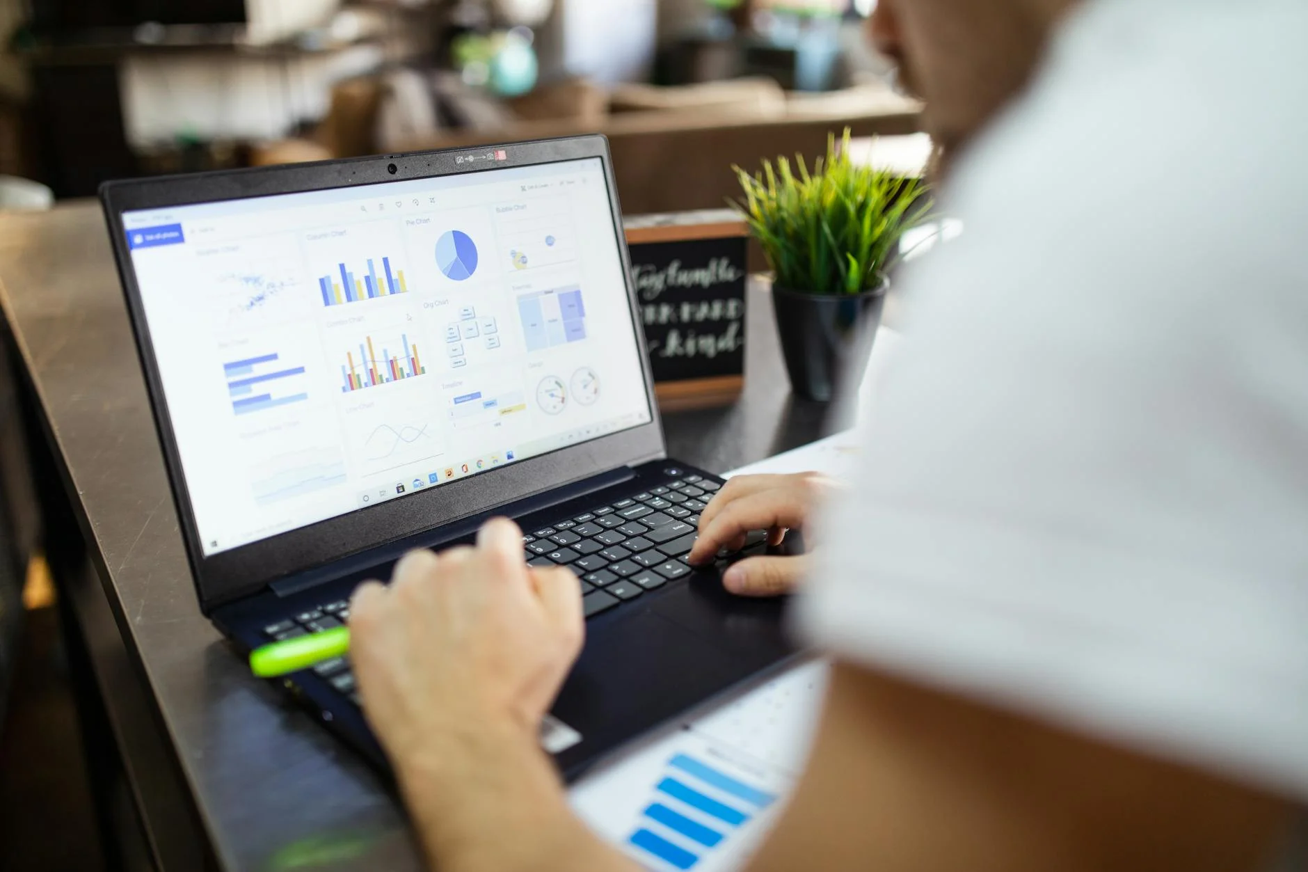 Developer building a data pipeline workflow on a laptop screen