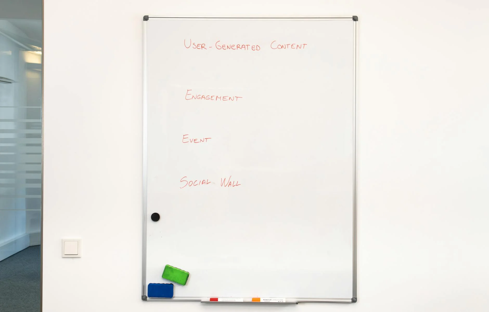 Whiteboard covered in user flow sketches and sticky notes